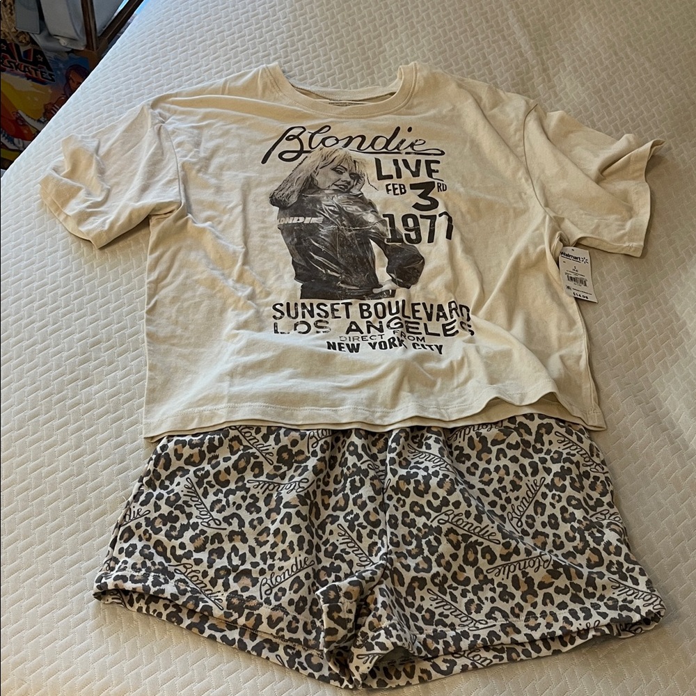 Blondie Pajama Set in Cream and Brown - NWT